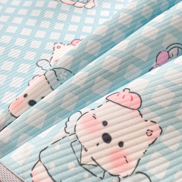 91家纺网 家纺一手货源 找家纺 女子家纺 2026新款斜纹凉感豆豆床笠款 床笠-蓝格西高地