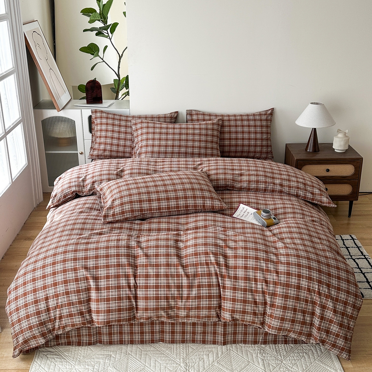 91家纺网 家纺一手货源 找家纺 （总）女子家纺 2026新款全棉色织水洗棉简约四件套