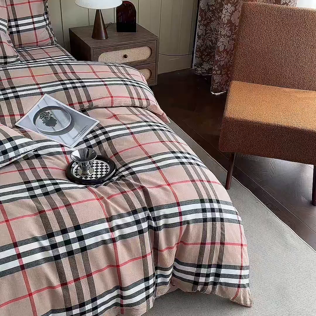 91家纺网 家纺一手货源 找家纺 （总）女子家纺 2026新款全棉色织水洗棉简约四件套