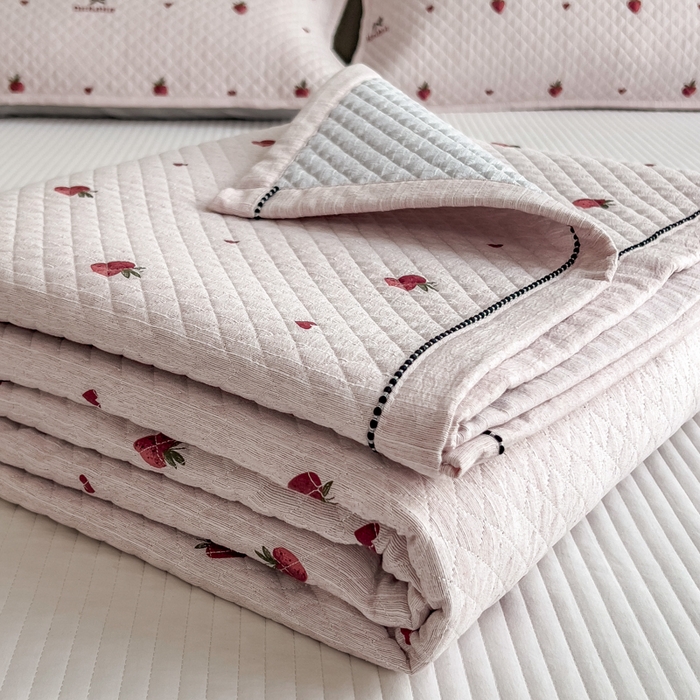 91家纺网 家纺一手货源 找家纺 （总）慕木家纺 2026春夏新款色织麻四季款单床盖 床盖单件