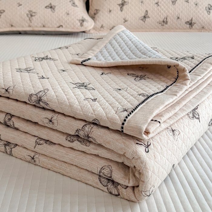 91家纺网 家纺一手货源 找家纺 （总）慕木家纺 2026春夏新款色织麻四季款单床盖 床盖单件