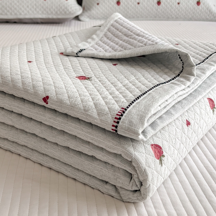 91家纺网 家纺一手货源 找家纺 （总）慕木家纺 2026春夏新款色织麻四季款单床盖 床盖单件