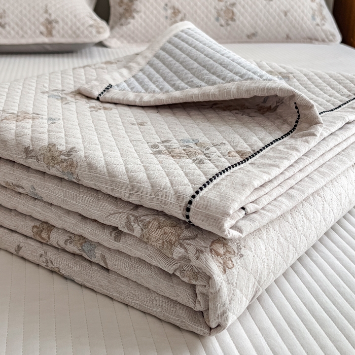 91家纺网 家纺一手货源 找家纺 （总）慕木家纺 2026春夏新款色织麻四季款单床盖 床盖单件