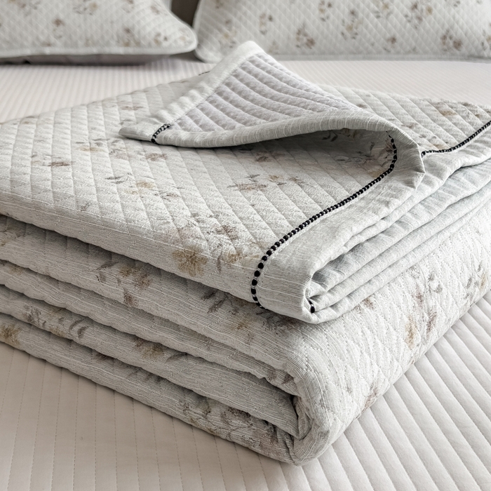 91家纺网 家纺一手货源 找家纺 （总）慕木家纺 2026春夏新款色织麻四季款单床盖 床盖单件