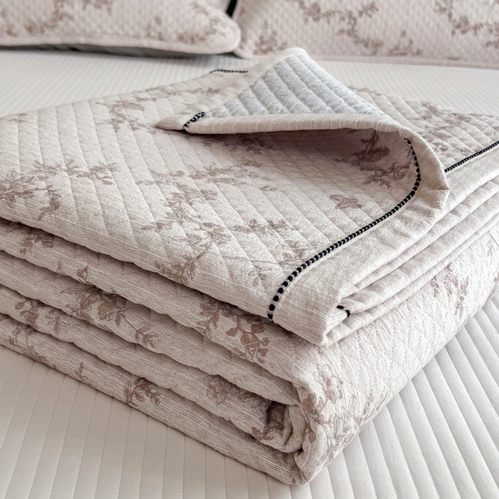 91家纺网 家纺一手货源 找家纺 （总）慕木家纺 2026春夏新款色织麻四季款单床盖 床盖单件