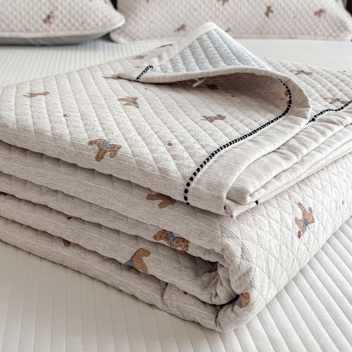 91家纺网 家纺一手货源 找家纺 （总）慕木家纺 2026春夏新款色织麻四季款单床盖 床盖单件