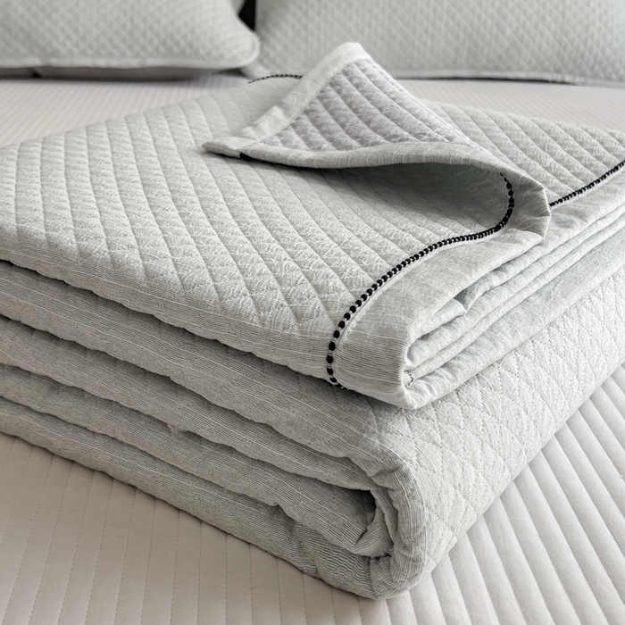 91家纺网 家纺一手货源 找家纺 （总）慕木家纺 2026春夏新款色织麻四季款单床盖 床盖单件