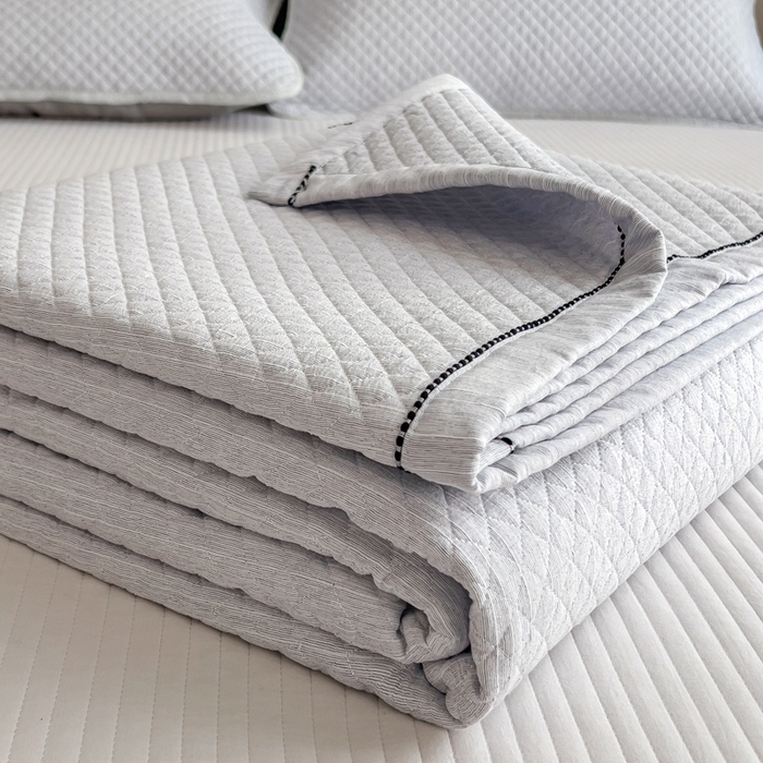 91家纺网 家纺一手货源 找家纺 （总）慕木家纺 2026春夏新款色织麻四季款单床盖 床盖单件