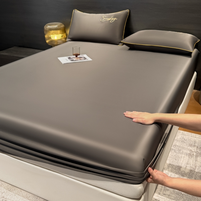 （总）云恋家纺 2026新款冰丝床笠单件夏季纯色床罩全包床单三件套床垫保护罩防尘 浪漫假日系列