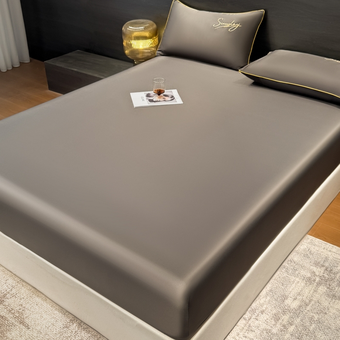 91家纺网 家纺一手货源 找家纺 （总）云恋家纺 2026新款冰丝床笠单件夏季纯色床罩全包床单三件套床垫保护罩防尘 浪漫假日系列