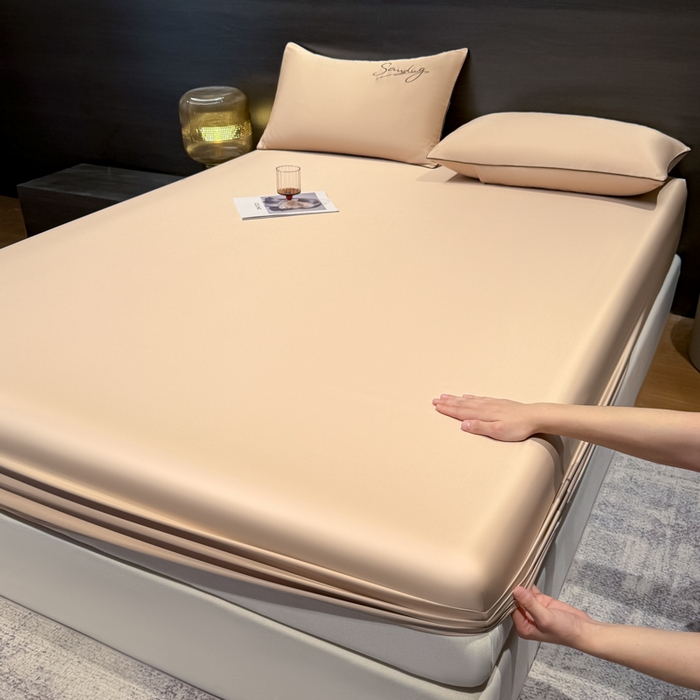 云恋家纺 2026新款冰丝床笠单件夏季纯色床罩全包床单三件套床垫保护罩防尘 浪漫假日系列 浪漫假日-香槟金