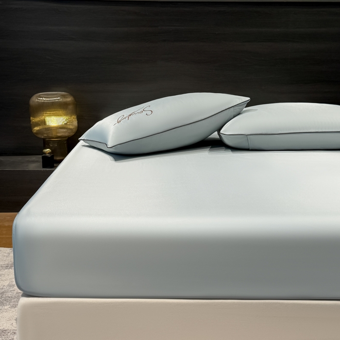 91家纺网 家纺一手货源 找家纺 云恋家纺 2026新款冰丝床笠单件夏季纯色床罩全包床单三件套床垫保护罩防尘 浪漫假日系列 浪漫假日-浅灰