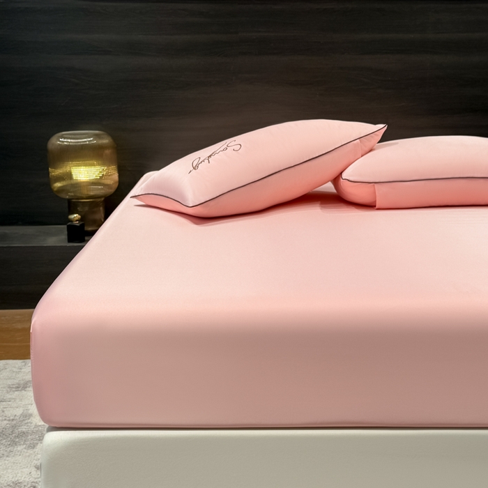 91家纺网 家纺一手货源 找家纺 云恋家纺 2026新款冰丝床笠单件夏季纯色床罩全包床单三件套床垫保护罩防尘 浪漫假日系列 浪漫假日-樱花粉