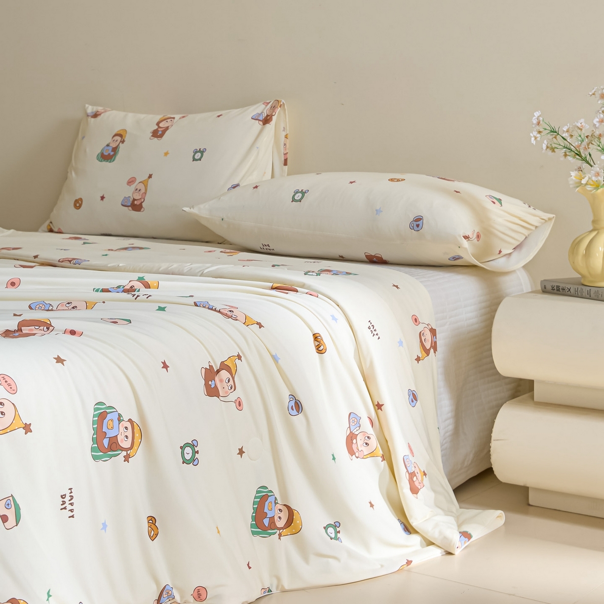 91家纺网 家纺一手货源 找家纺 一加一 2026新款A类凉感冰皮印花冰蚕被夏被夏凉被空调被 星仔日常