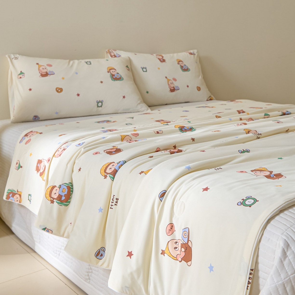 91家纺网 家纺一手货源 找家纺 一加一 2026新款A类凉感冰皮印花冰蚕被夏被夏凉被空调被 星仔日常