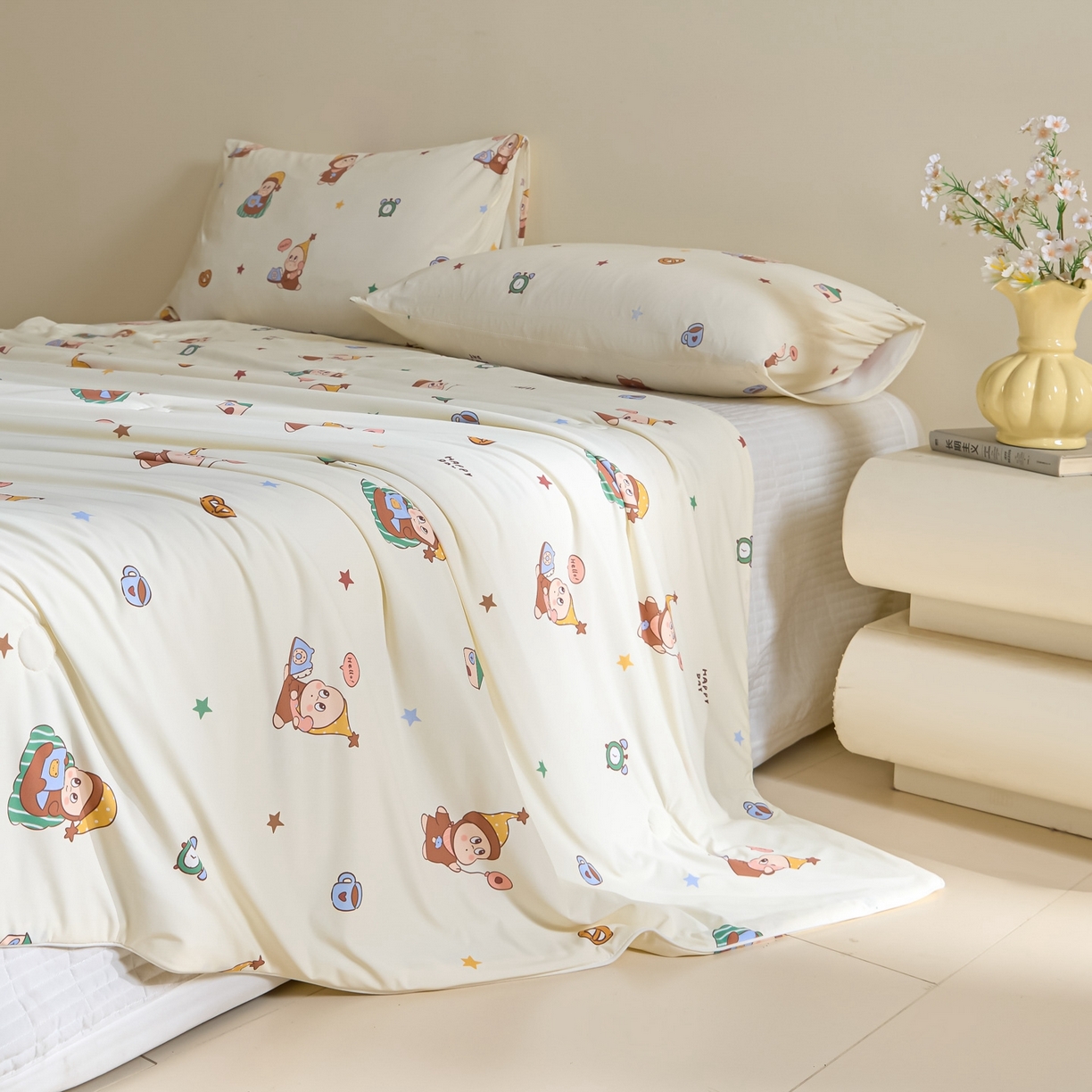 91家纺网 家纺一手货源 找家纺 一加一 2026新款A类凉感冰皮印花冰蚕被夏被夏凉被空调被 星仔日常