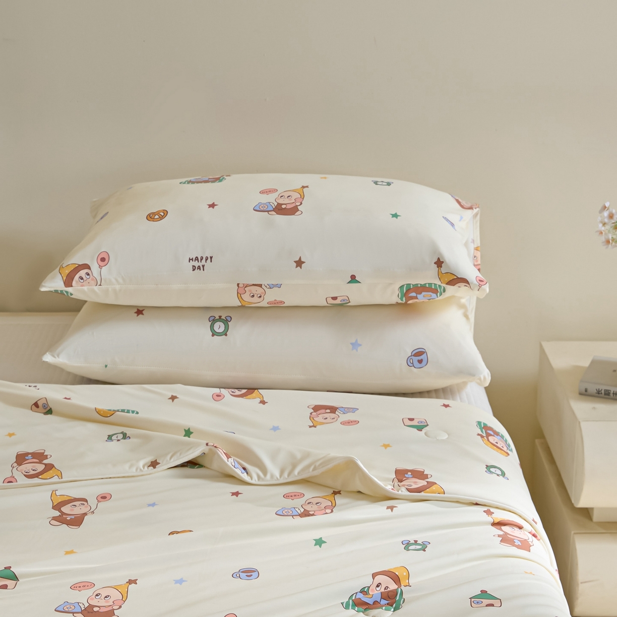 91家纺网 家纺一手货源 找家纺 一加一 2026新款A类凉感冰皮印花冰蚕被夏被夏凉被空调被 星仔日常