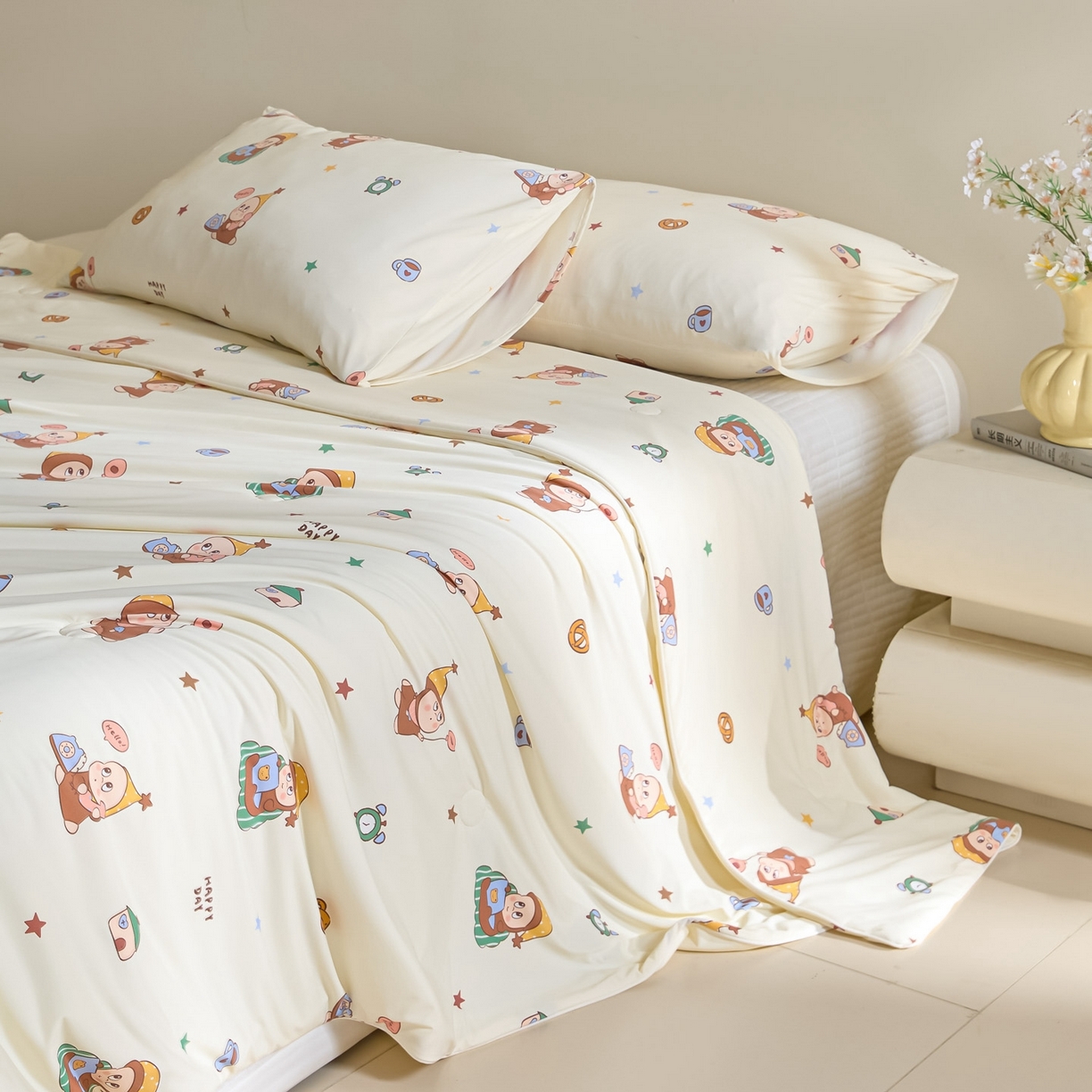 91家纺网 家纺一手货源 找家纺 一加一 2026新款A类凉感冰皮印花冰蚕被夏被夏凉被空调被 星仔日常