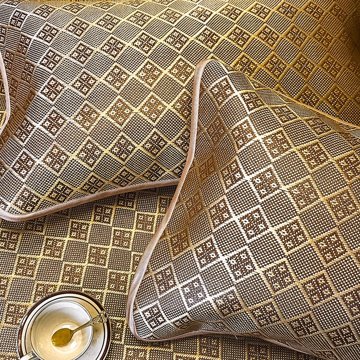 91家纺网 家纺一手货源 找家纺 网红馆（ck家纺） 2026新款可脱卸床裙款冰藤席凉席席子-雅韵 雅韵-金小格