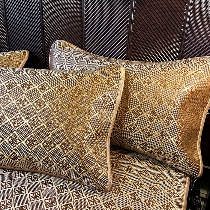 91家纺网 家纺一手货源 找家纺 网红馆（ck家纺） 2026新款可脱卸床裙款冰藤席凉席席子-雅韵 雅韵-金小格