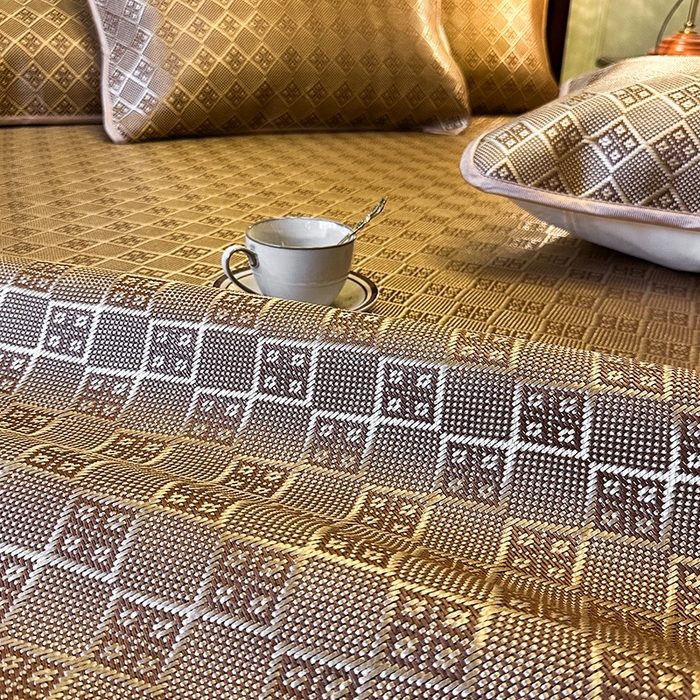 91家纺网 家纺一手货源 找家纺 网红馆（ck家纺） 2026新款可脱卸床裙款冰藤席凉席席子-雅韵 雅韵-金小格