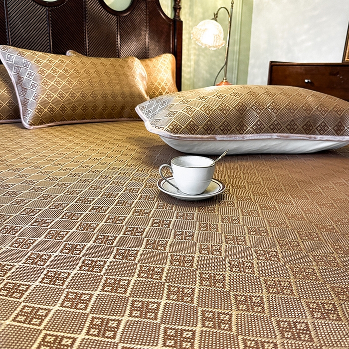 91家纺网 家纺一手货源 找家纺 网红馆（ck家纺） 2026新款可脱卸床裙款冰藤席凉席席子-雅韵 雅韵-金小格