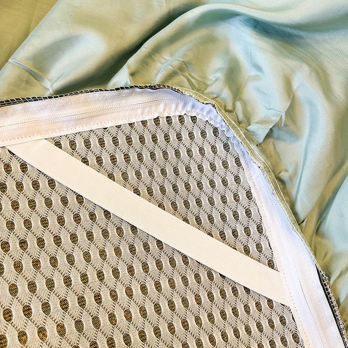 91家纺网 家纺一手货源 找家纺 网红馆（ck家纺） 2026新款可脱卸床裙款冰藤席凉席席子-雅韵 雅韵-绿小格