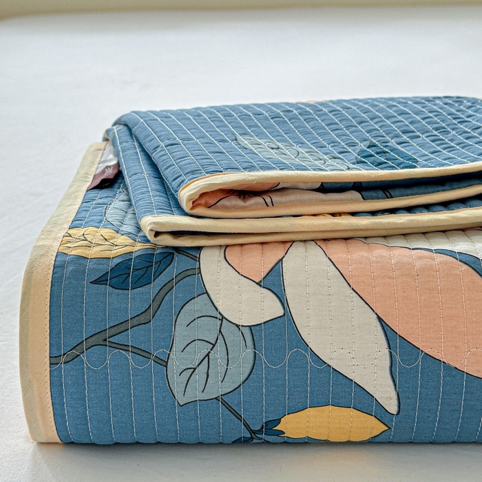 91家纺网 家纺一手货源 找家纺 （总）文黛家居 2026新款全棉夹棉印花床盖三件套