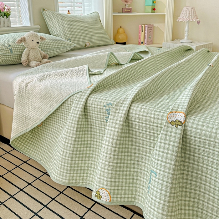 91家纺网 家纺一手货源 找家纺 （总）文黛家居 2026新款全棉夹棉印花床盖三件套