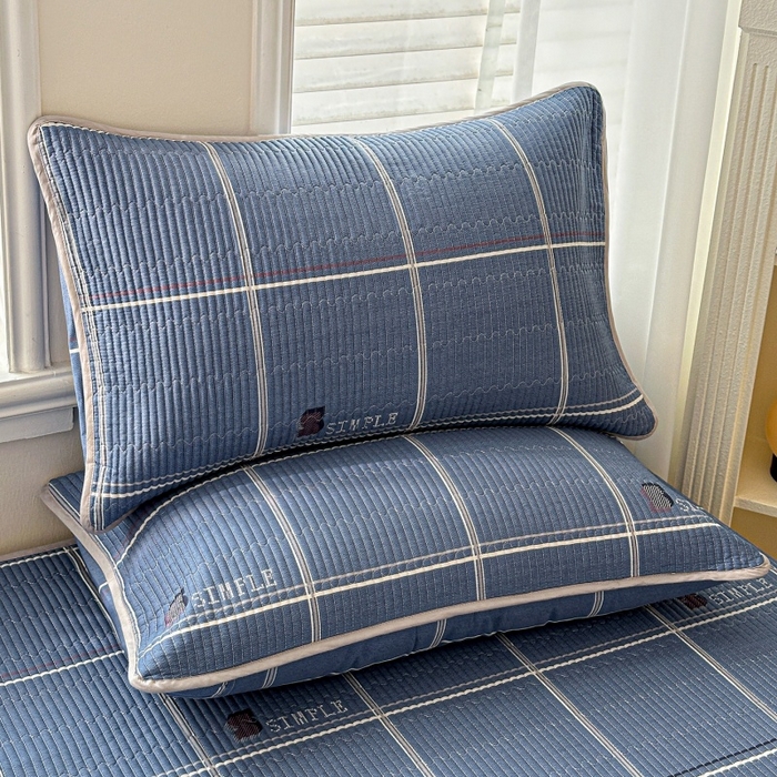 91家纺网 家纺一手货源 找家纺 文黛家居 2026新款全棉夹棉印花床盖三件套 格韵