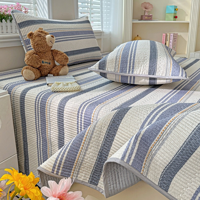 91家纺网 家纺一手货源 找家纺 文黛家居 2026新款全棉夹棉印花床盖三件套 乐芙生活