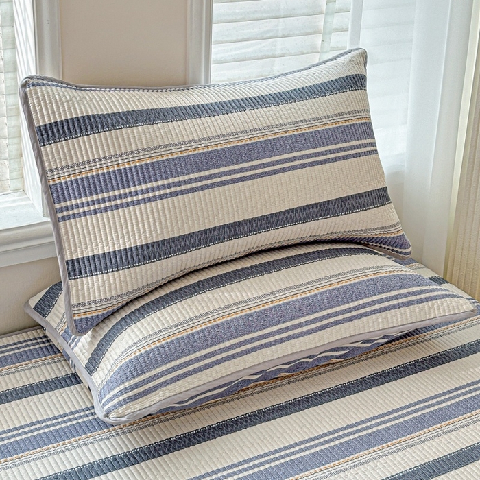 91家纺网 家纺一手货源 找家纺 文黛家居 2026新款全棉夹棉印花床盖三件套 乐芙生活