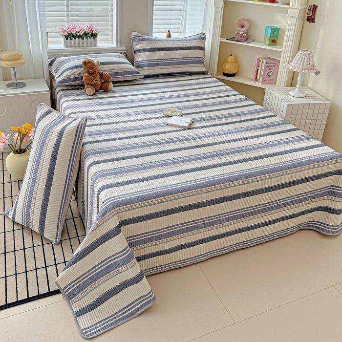 91家纺网 家纺一手货源 找家纺 文黛家居 2026新款全棉夹棉印花床盖三件套 乐芙生活