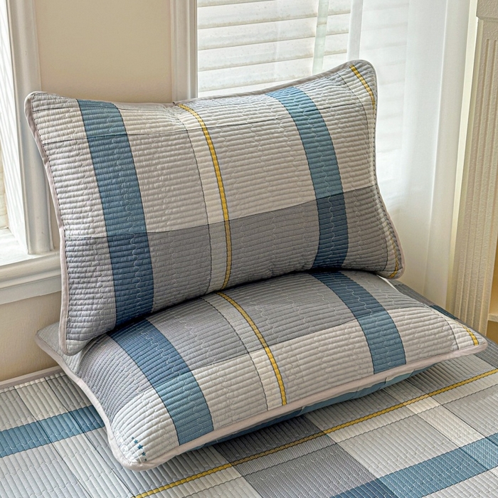 91家纺网 家纺一手货源 找家纺 文黛家居 2026新款全棉夹棉印花床盖三件套 摩卡庄园