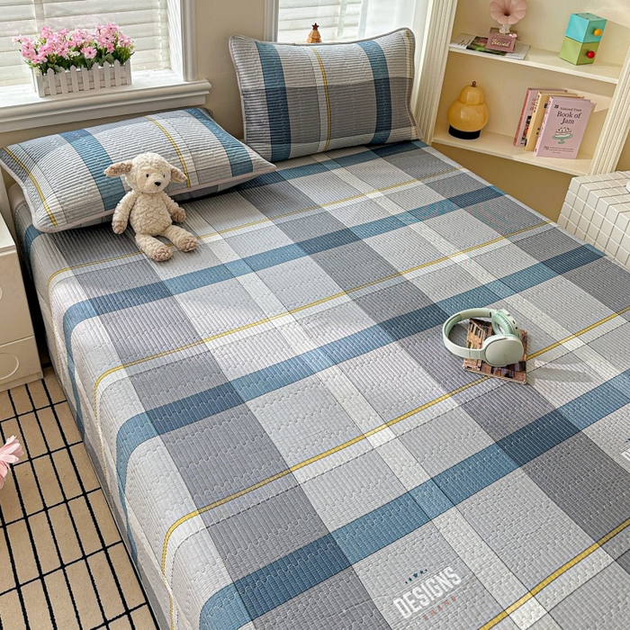 91家纺网 家纺一手货源 找家纺 文黛家居 2026新款全棉夹棉印花床盖三件套 摩卡庄园