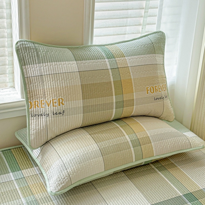 91家纺网 家纺一手货源 找家纺 文黛家居 2026新款全棉夹棉印花床盖三件套 素格