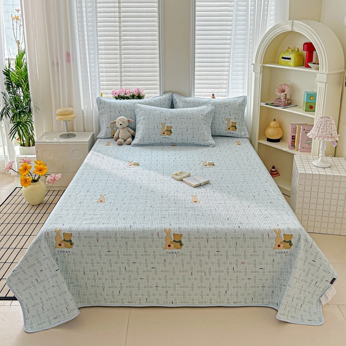 文黛家居 2026新款全棉夹棉印花床盖三件套 小幸运