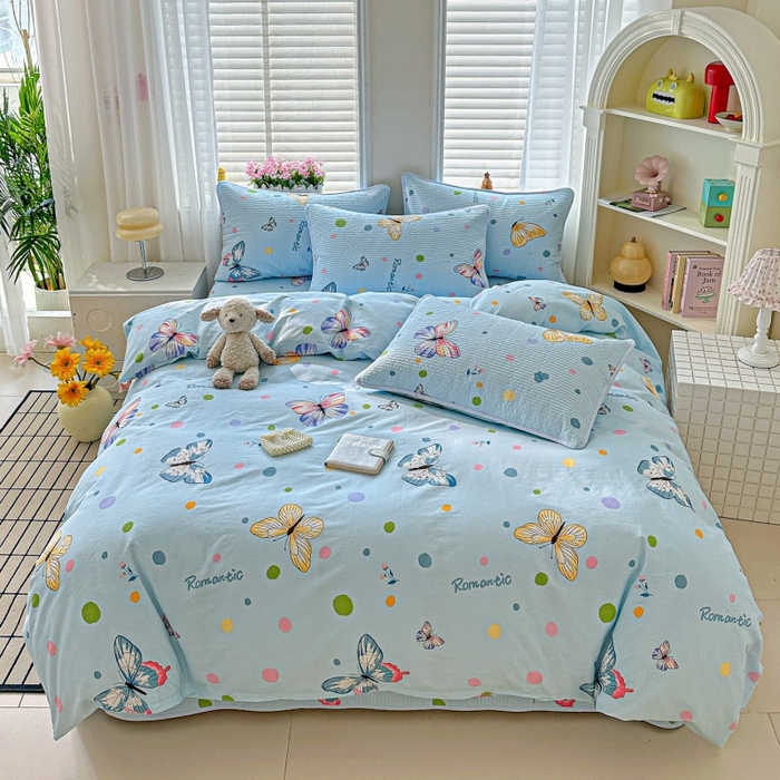 91家纺网 家纺一手货源 找家纺 （总）文黛家居 2026新款全棉夹棉印花床盖四件套【支持定做】