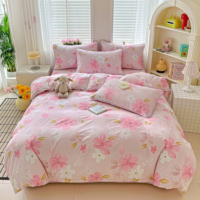 91家纺网 家纺一手货源 找家纺 （总）文黛家居 2026新款全棉夹棉印花床盖四件套【支持定做】