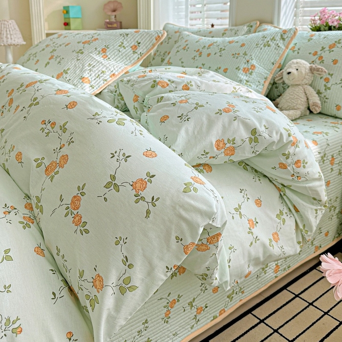 91家纺网 家纺一手货源 找家纺 （总）文黛家居 2026新款全棉夹棉印花床盖四件套【支持定做】