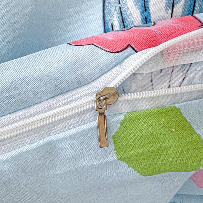 91家纺网 家纺一手货源 找家纺 文黛家居 2026新款全棉夹棉印花床盖四件套【支持定做】 蝶舞-蓝