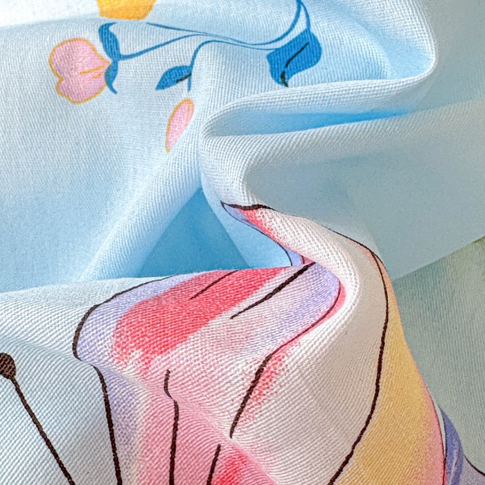 91家纺网 家纺一手货源 找家纺 文黛家居 2026新款全棉夹棉印花床盖四件套【支持定做】 蝶舞-蓝