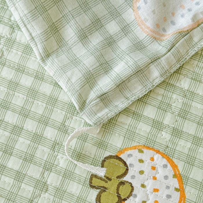 91家纺网 家纺一手货源 找家纺 文黛家居 2026新款全棉夹棉印花床盖四件套【支持定做】 格纹水果