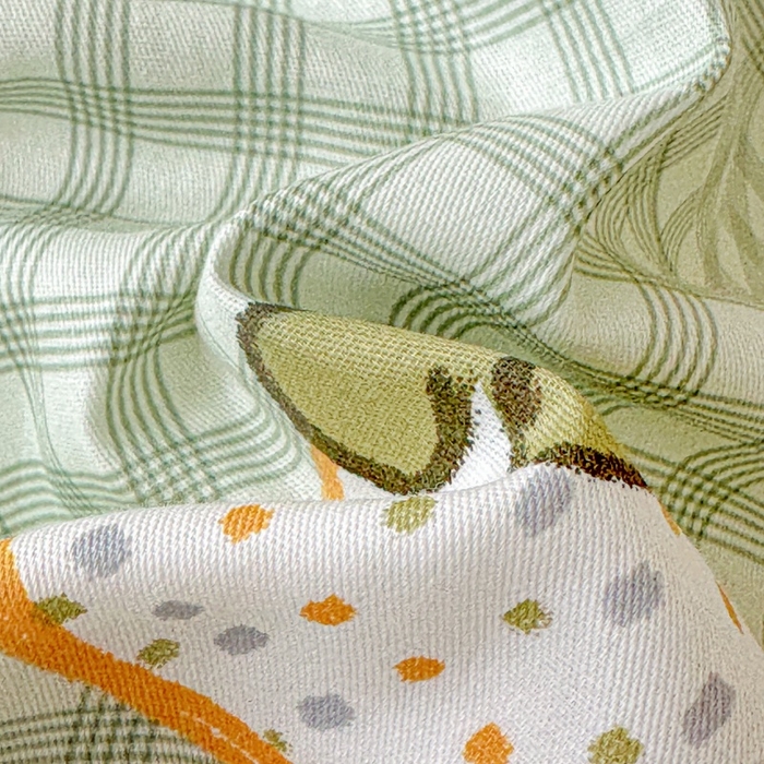 91家纺网 家纺一手货源 找家纺 文黛家居 2026新款全棉夹棉印花床盖四件套【支持定做】 格纹水果