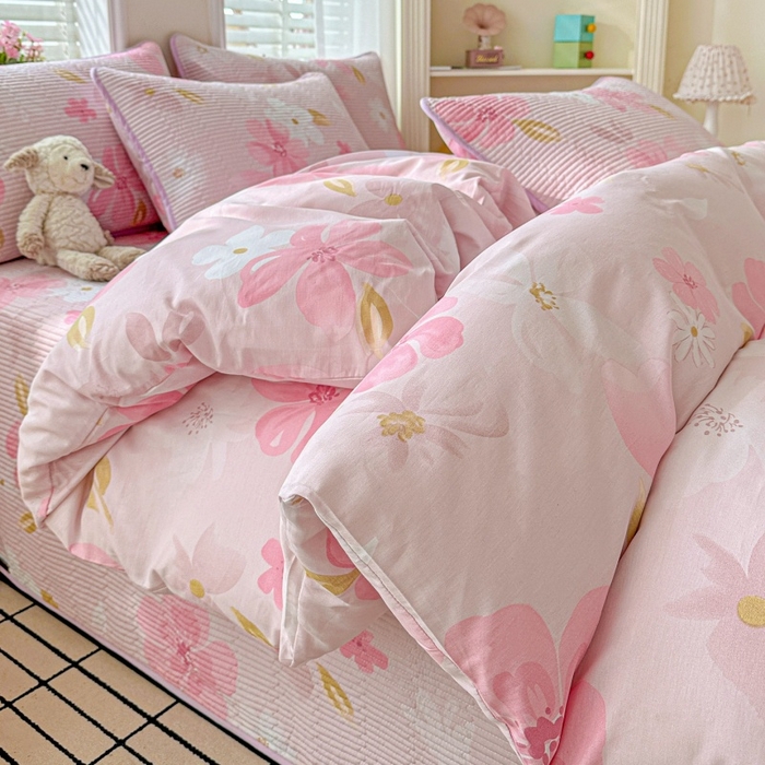 文黛家居 2026新款全棉夹棉印花床盖四件套【支持定做】 花间舞