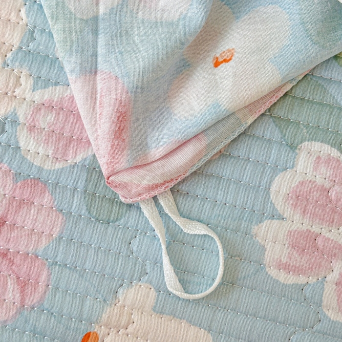 91家纺网 家纺一手货源 找家纺 文黛家居 2026新款全棉夹棉印花床盖四件套【支持定做】 花香四溢