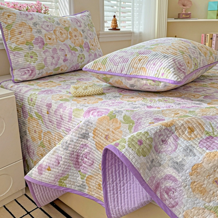 91家纺网 家纺一手货源 找家纺 文黛家居 2026新款全棉夹棉印花床盖四件套【支持定做】 佳人有约