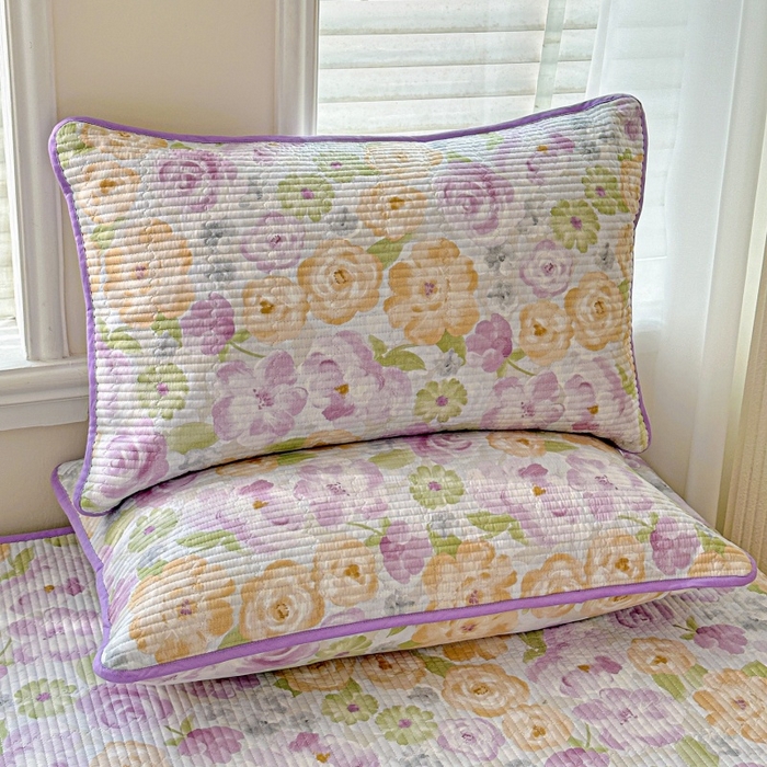 91家纺网 家纺一手货源 找家纺 文黛家居 2026新款全棉夹棉印花床盖四件套【支持定做】 佳人有约