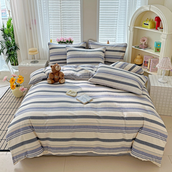 91家纺网 家纺一手货源 找家纺 文黛家居 2026新款全棉夹棉印花床盖四件套【支持定做】 乐芙生活