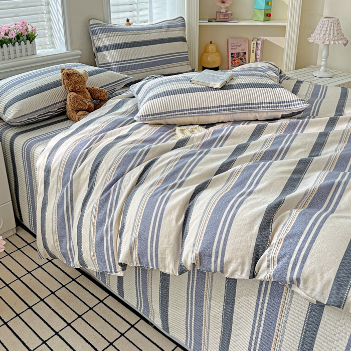 91家纺网 家纺一手货源 找家纺 文黛家居 2026新款全棉夹棉印花床盖四件套【支持定做】 乐芙生活